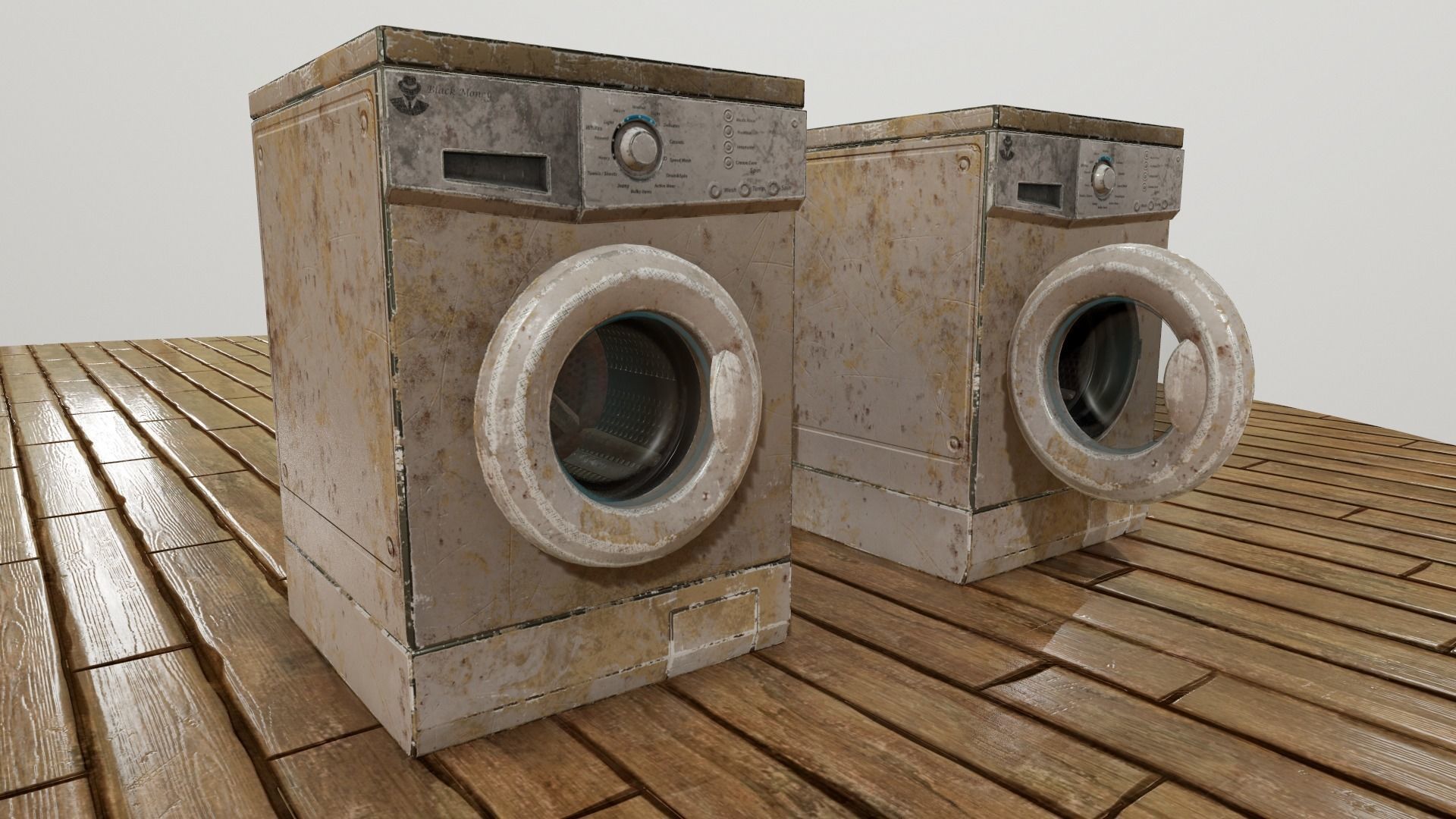 Washing machine Low-poly 3D model_6