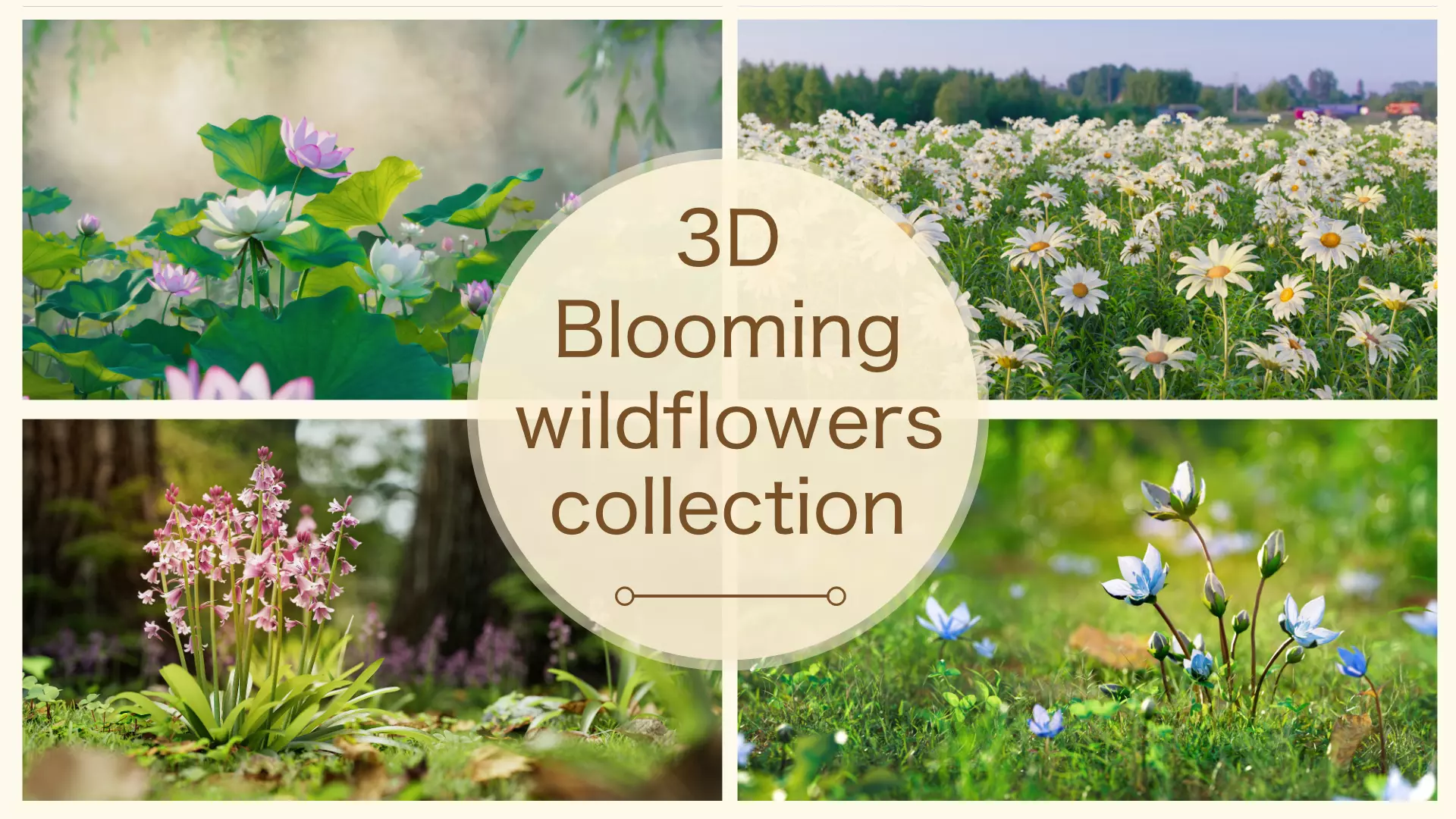 3d Blooming wildflowers collection Vol01 _0