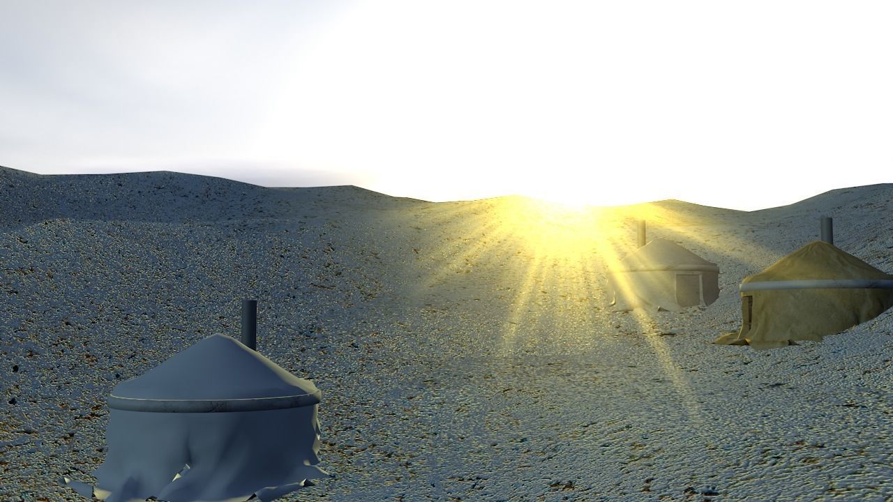 Mongolian tent house 3D model_1