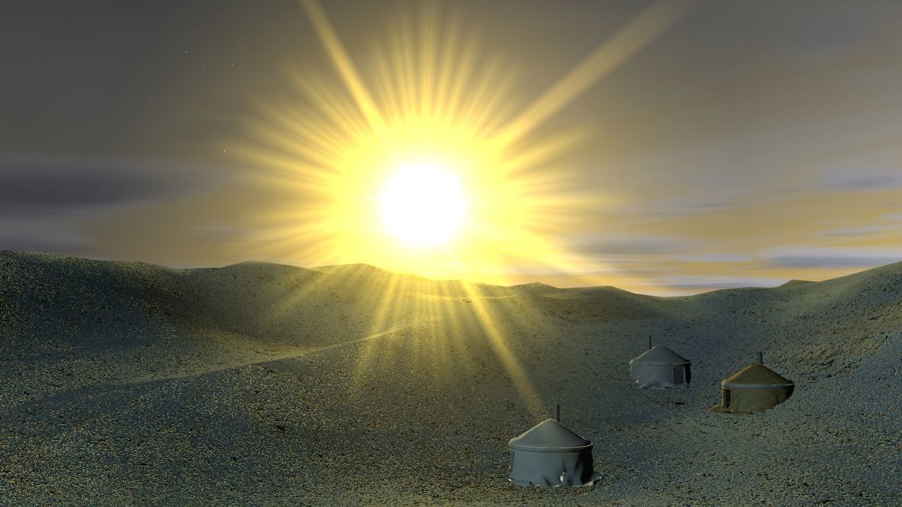 Mongolian tent house 3D model_6