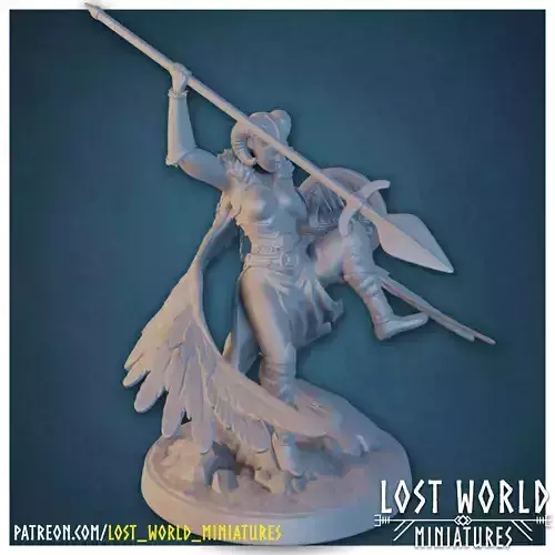 Valkyrie Miniature Supported- Pose A - 3D Printable