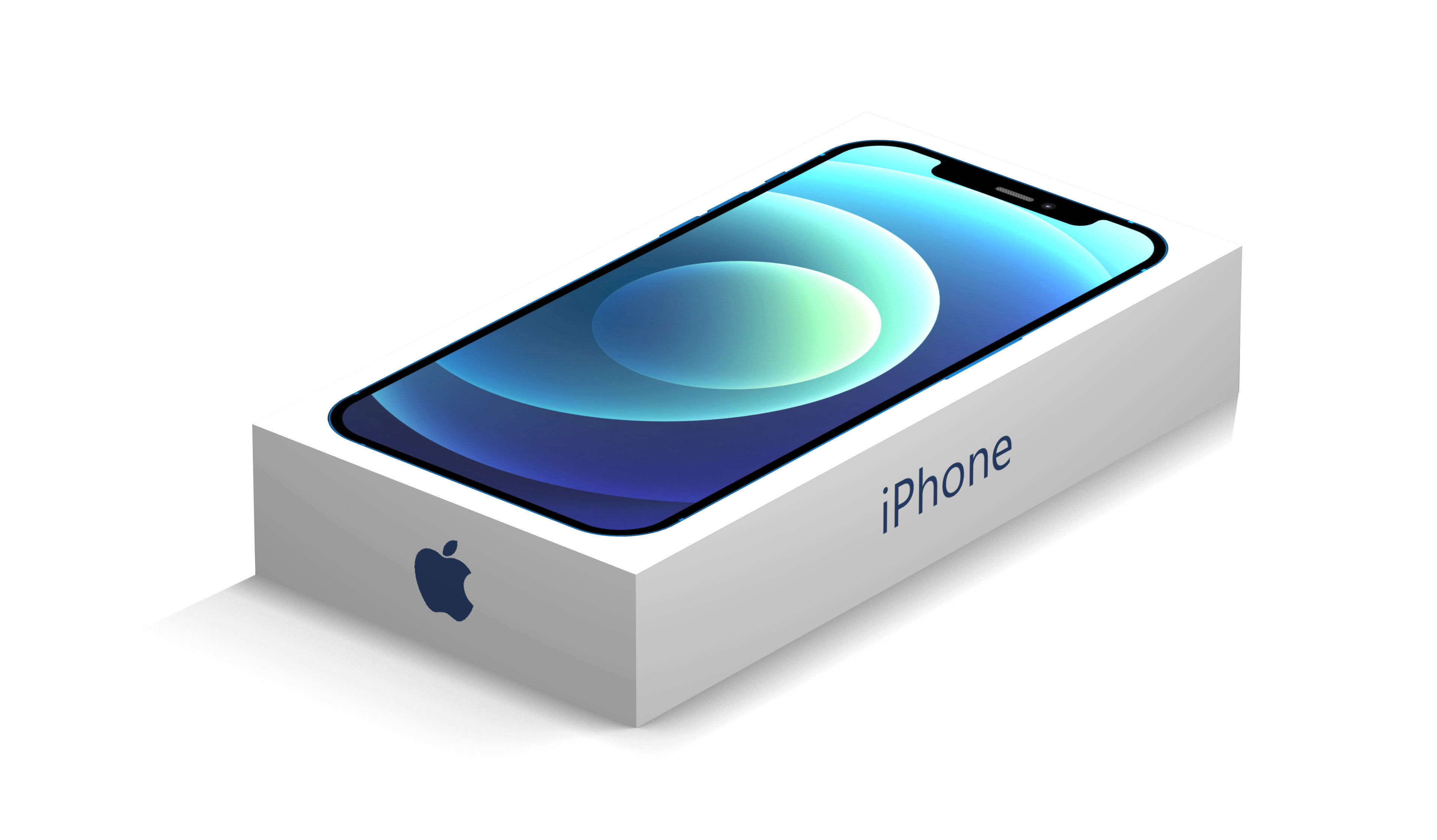 Apple iPhone 12 Boxes Low-poly 3D model_2