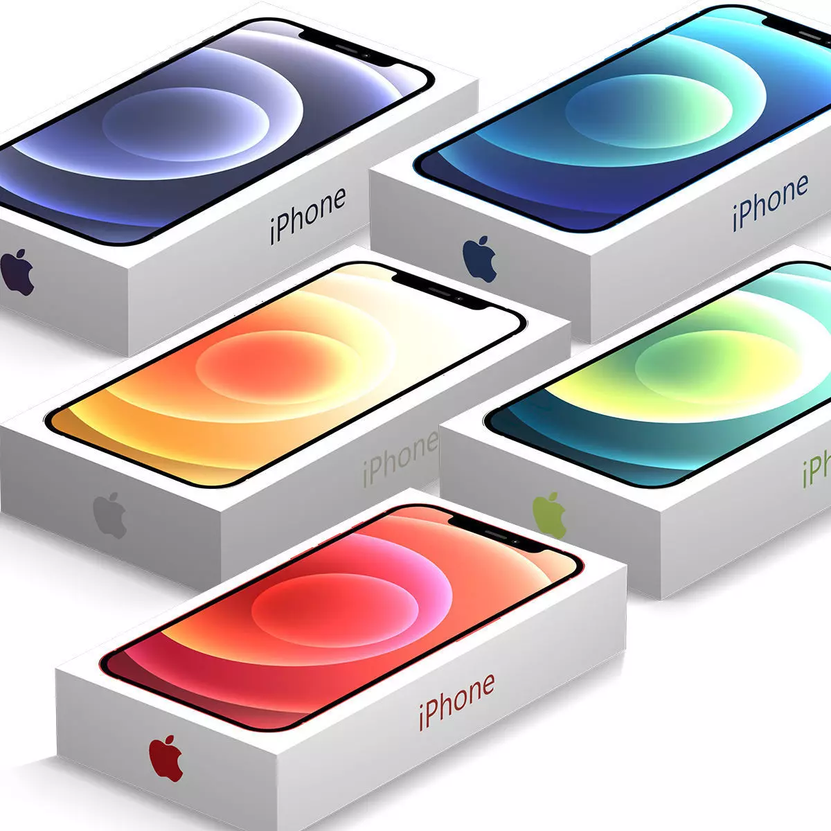 Apple iPhone 12 Boxes Low-poly 3D model_0
