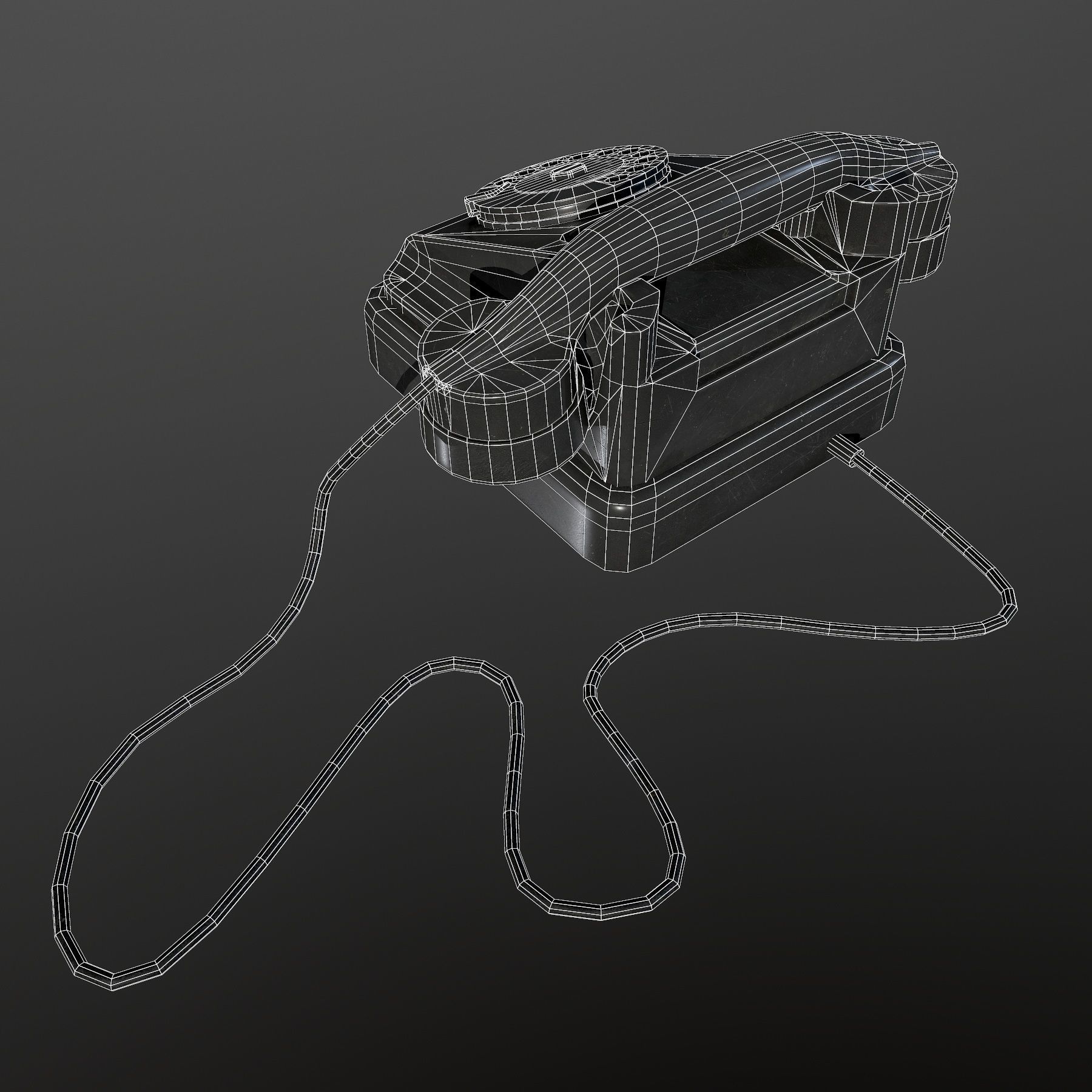 Soviet Phone Low-poly 3D model_10