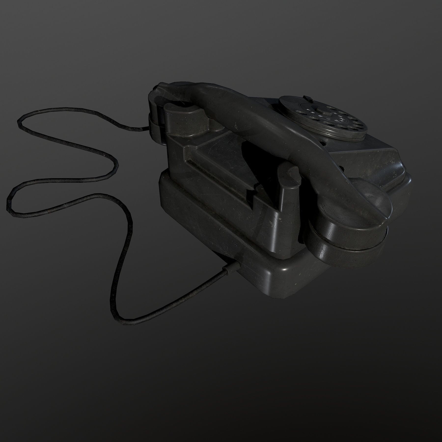 Soviet Phone Low-poly 3D model_5