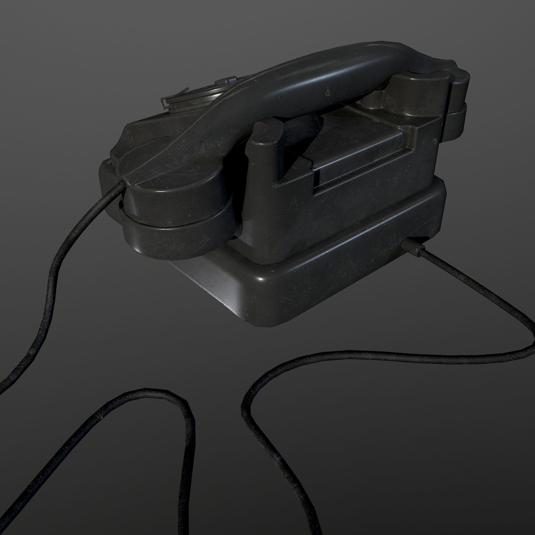 Soviet Phone Low-poly 3D model_4