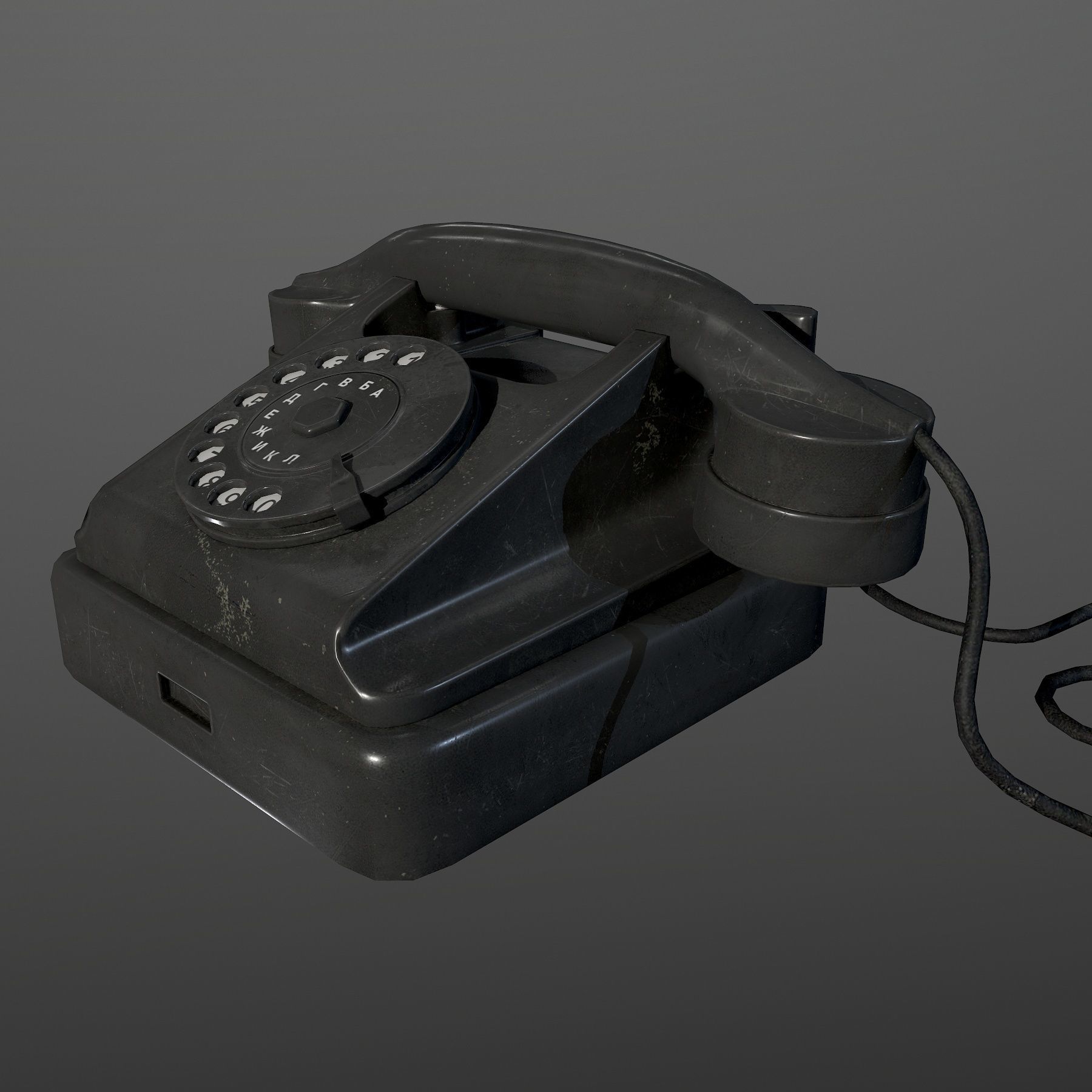 Soviet Phone Low-poly 3D model_3