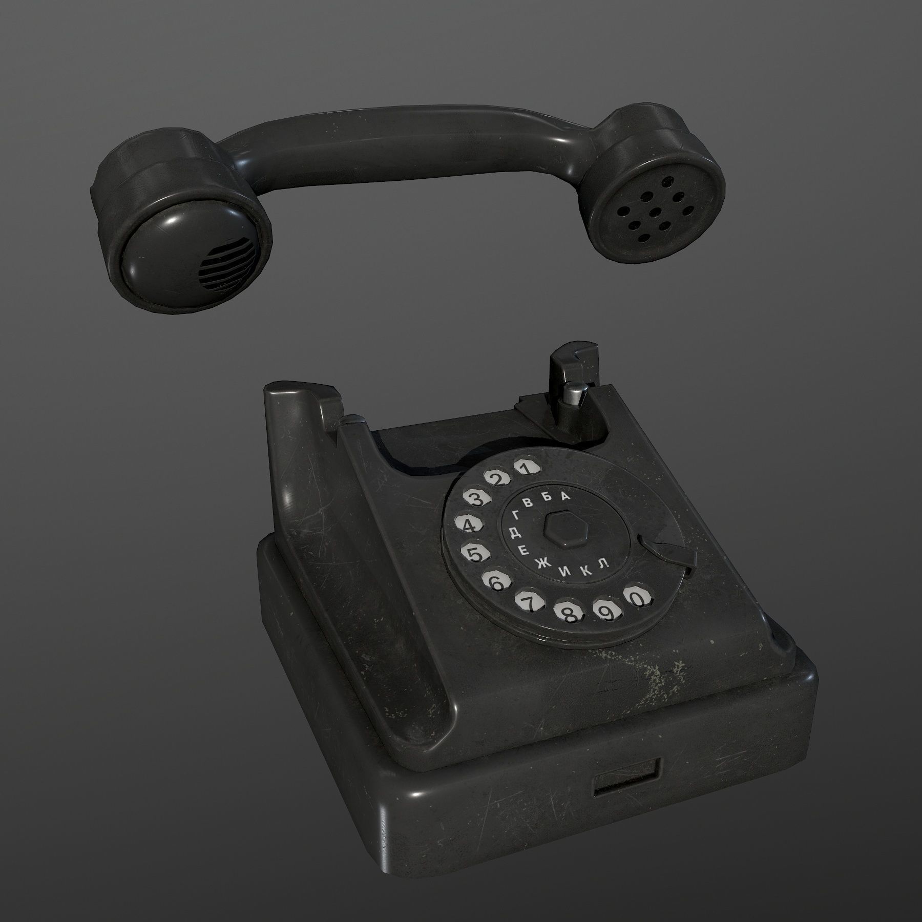 Soviet Phone Low-poly 3D model_7