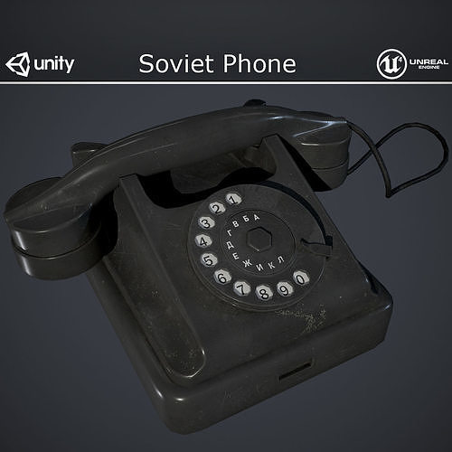 Soviet Phone Low-poly 3D model