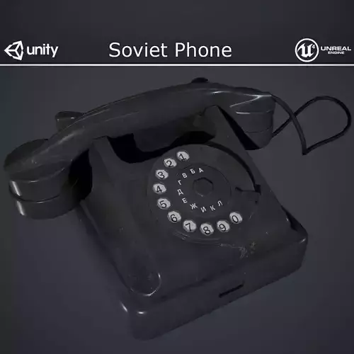 Soviet Phone Low-poly 3D model
