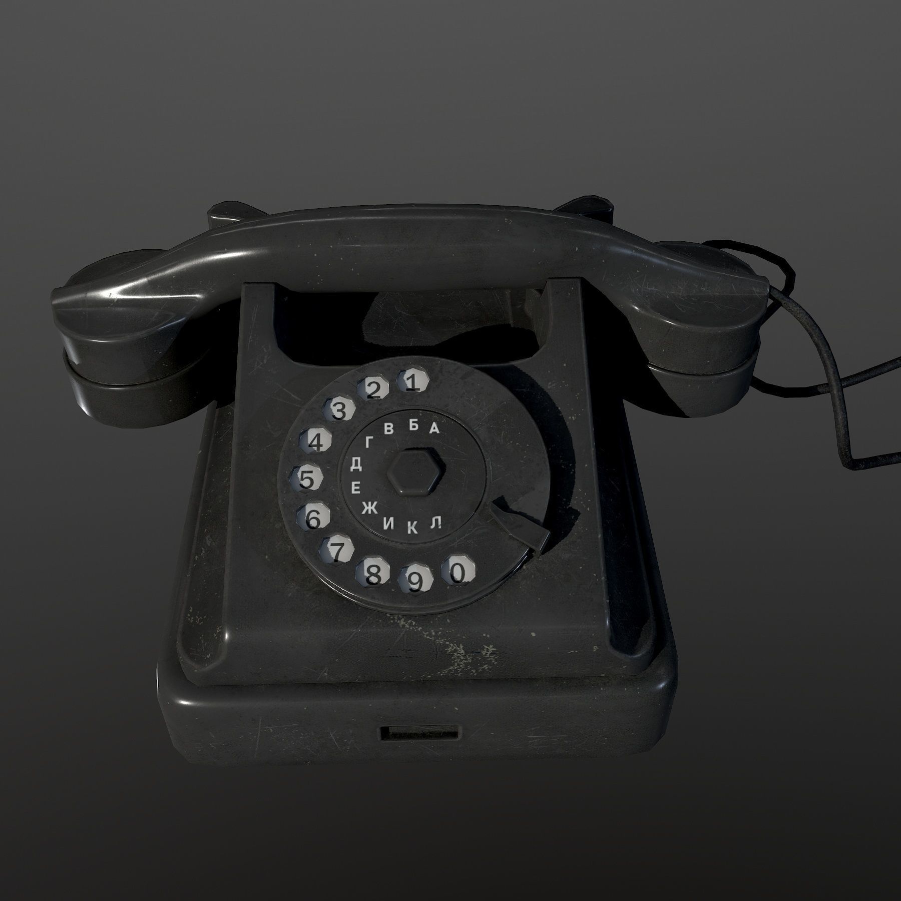 Soviet Phone Low-poly 3D model_2