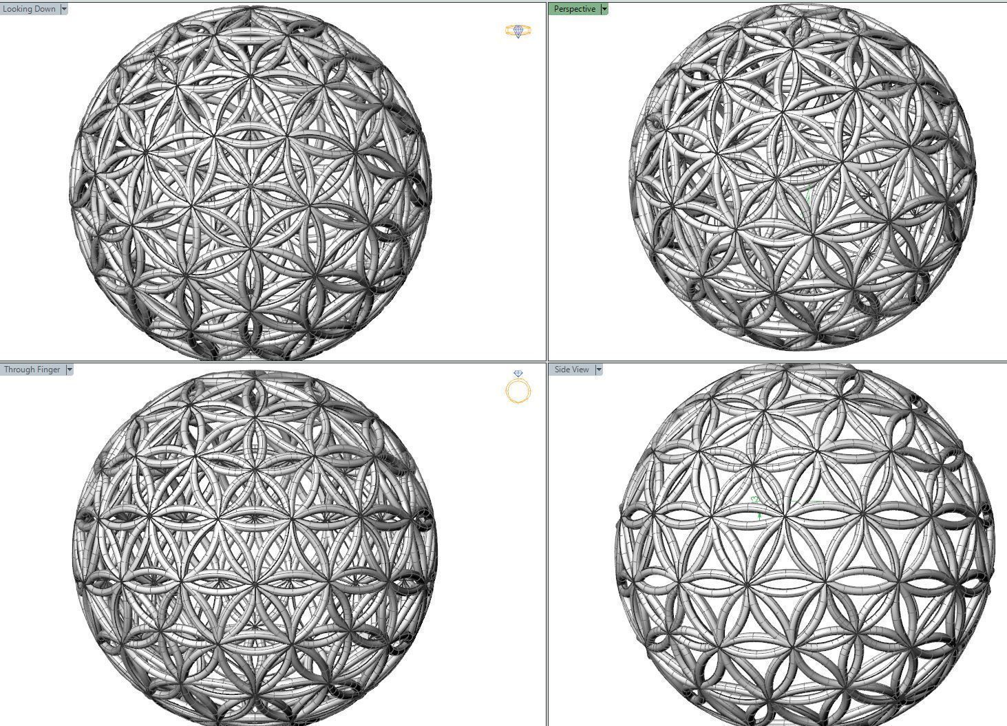 Flower of life  55mm 3D print model_12