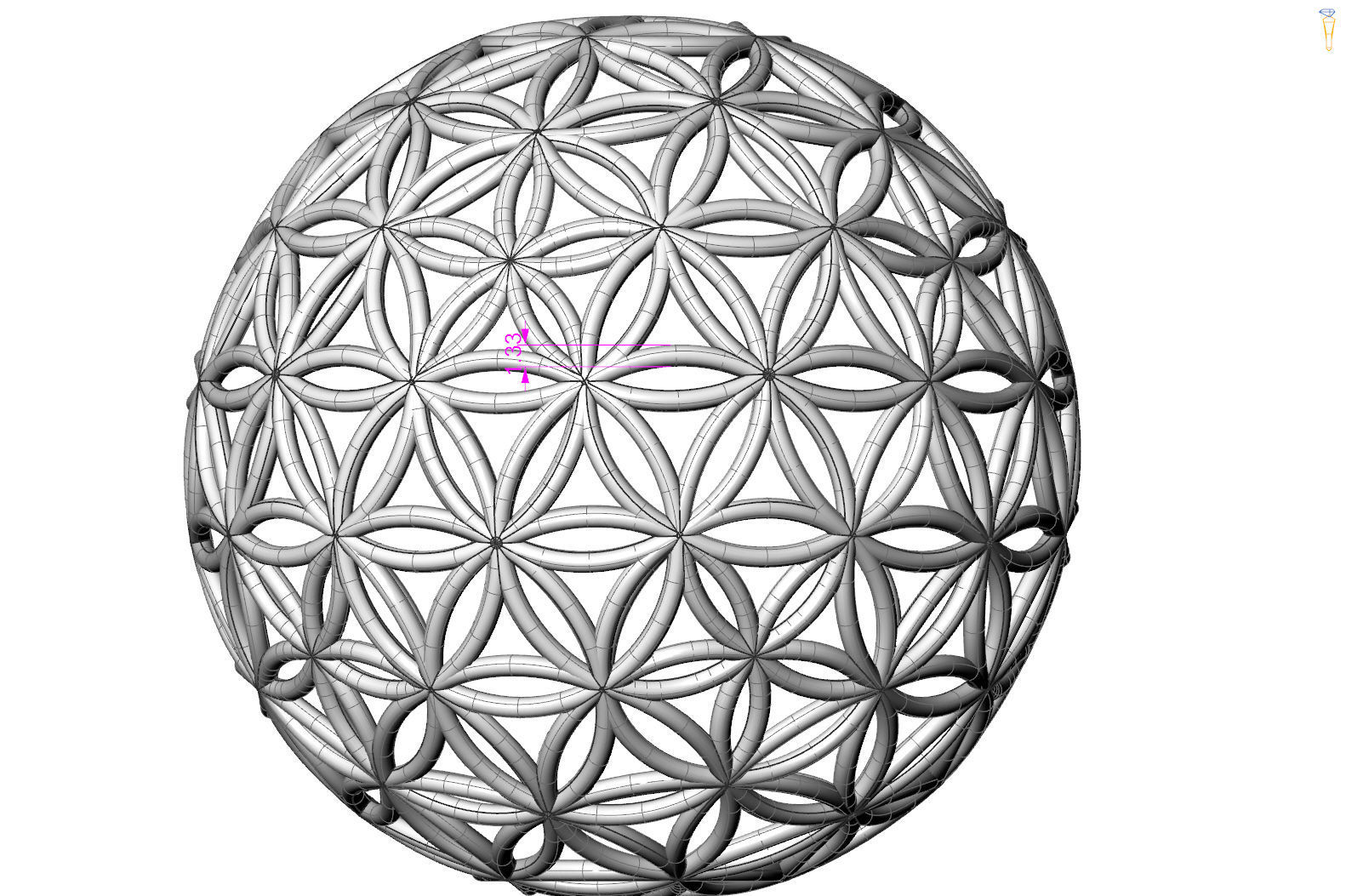 Flower of life  55mm 3D print model_17