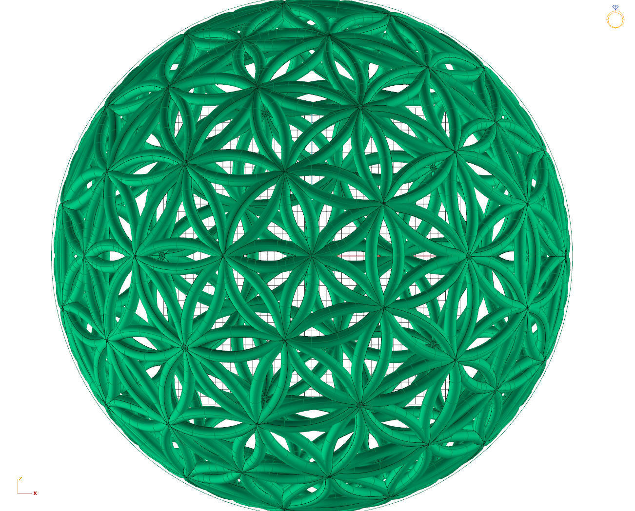 Flower of life  55mm 3D print model_25