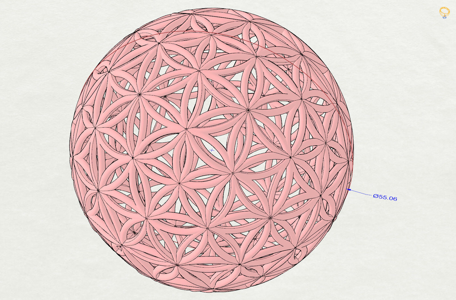 Flower of life  55mm 3D print model_7