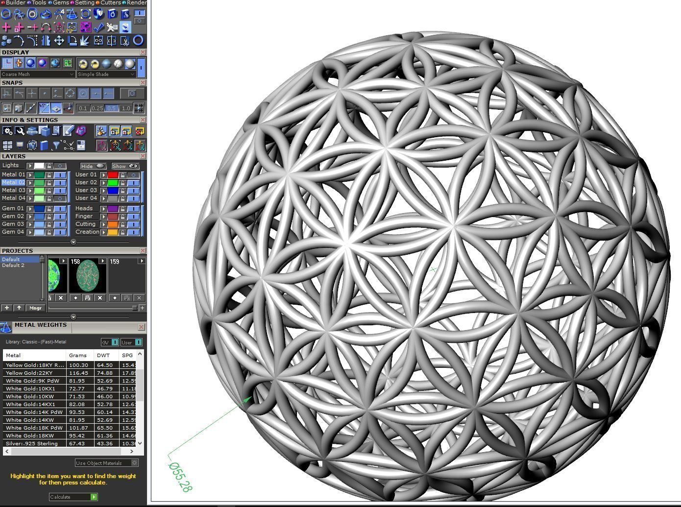 Flower of life  55mm 3D print model_15
