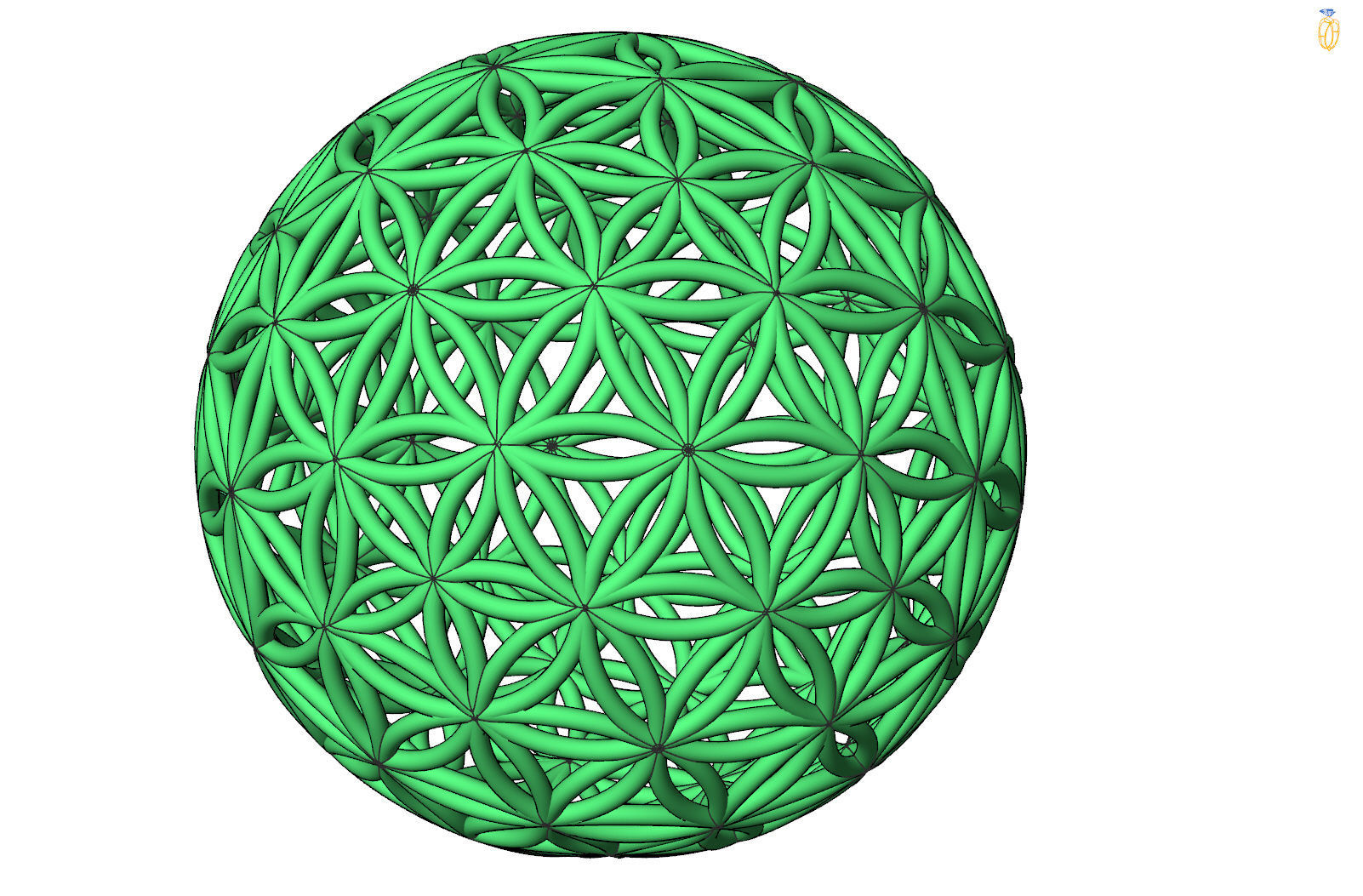 Flower of life  55mm 3D print model_11