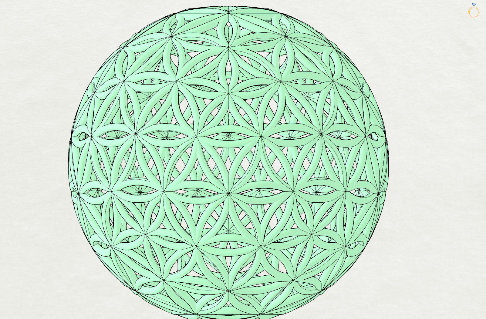 Flower of life  55mm 3D print model_13