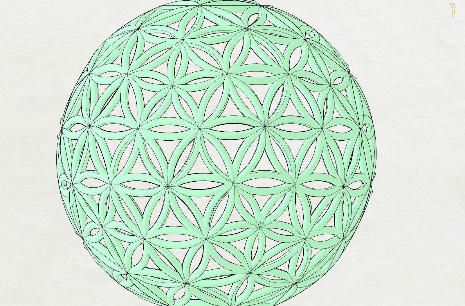 Flower of life  55mm 3D print model_14