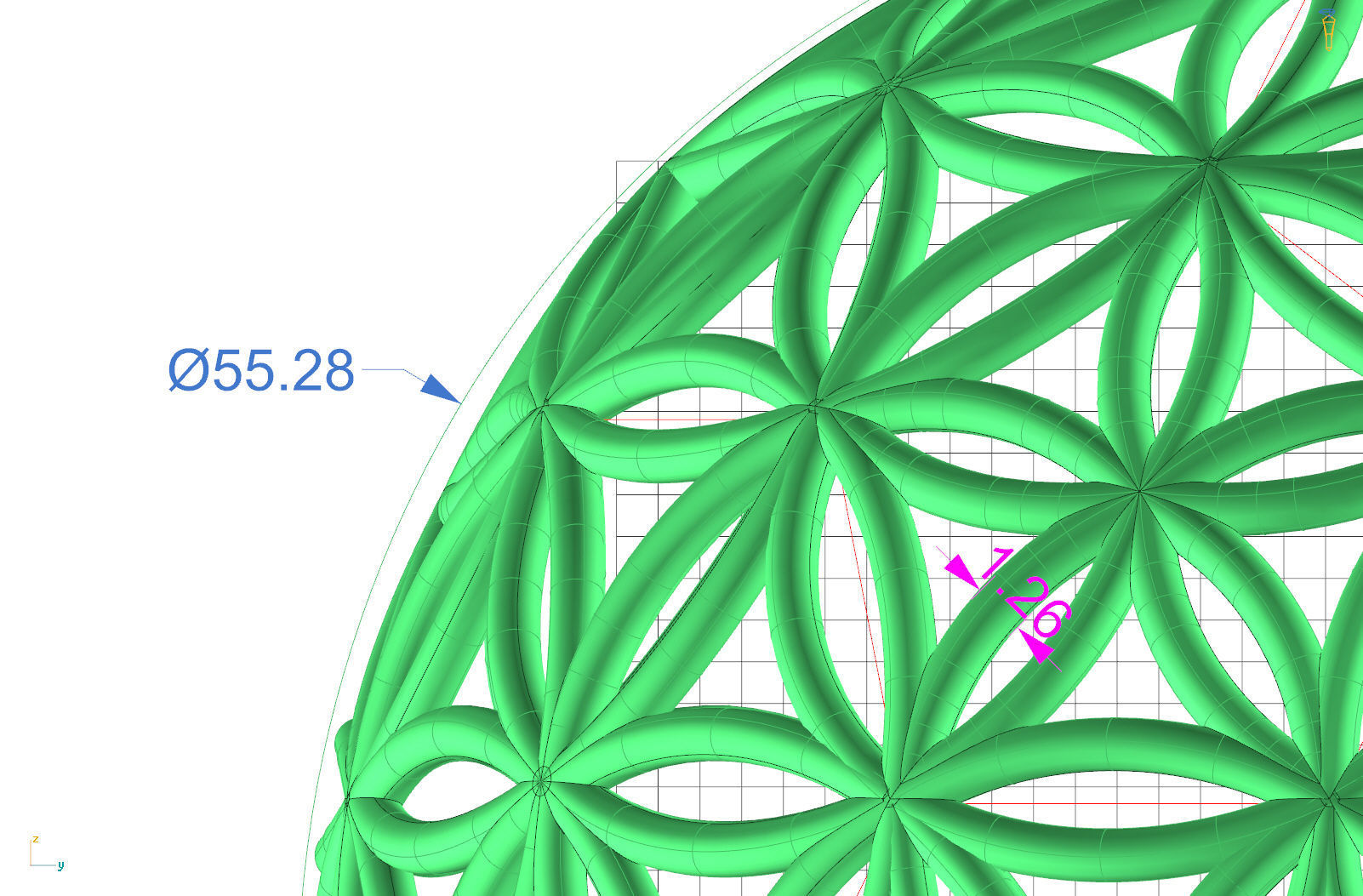 Flower of life  55mm 3D print model_21