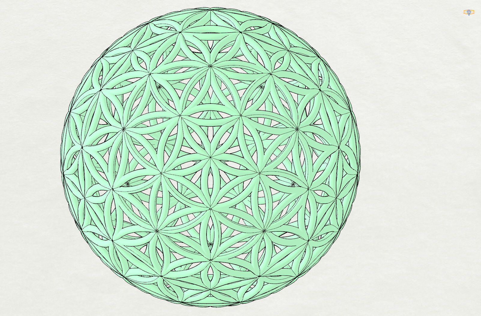 Flower of life  55mm 3D print model_10