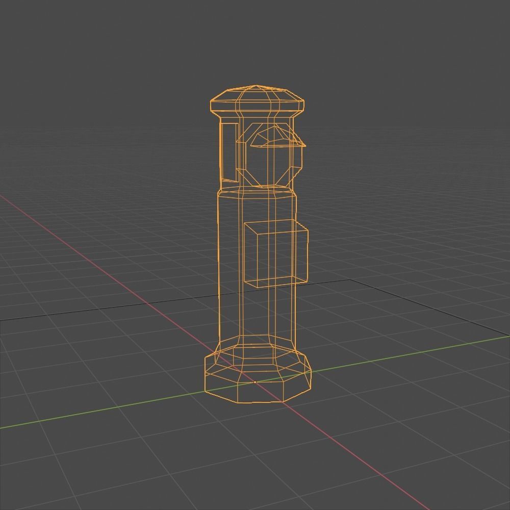 Japanese Mailbox Low-poly 3D model_2