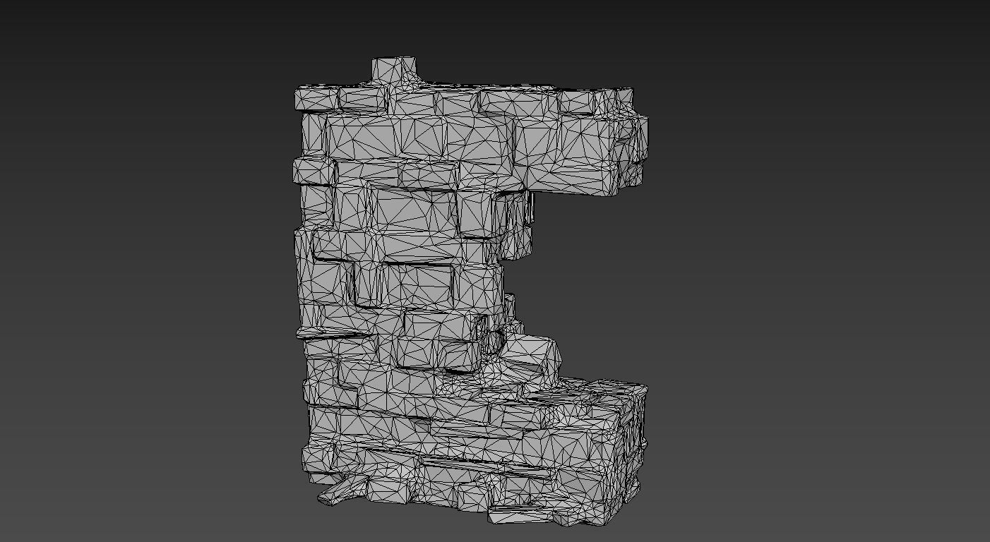 Low poly Ruin Medieval Construction 200604 B Low-poly 3D model_22