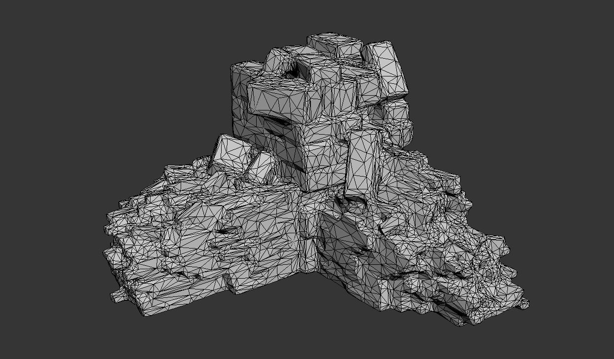 Low poly Ruin Medieval Construction 200604 B Low-poly 3D model_13