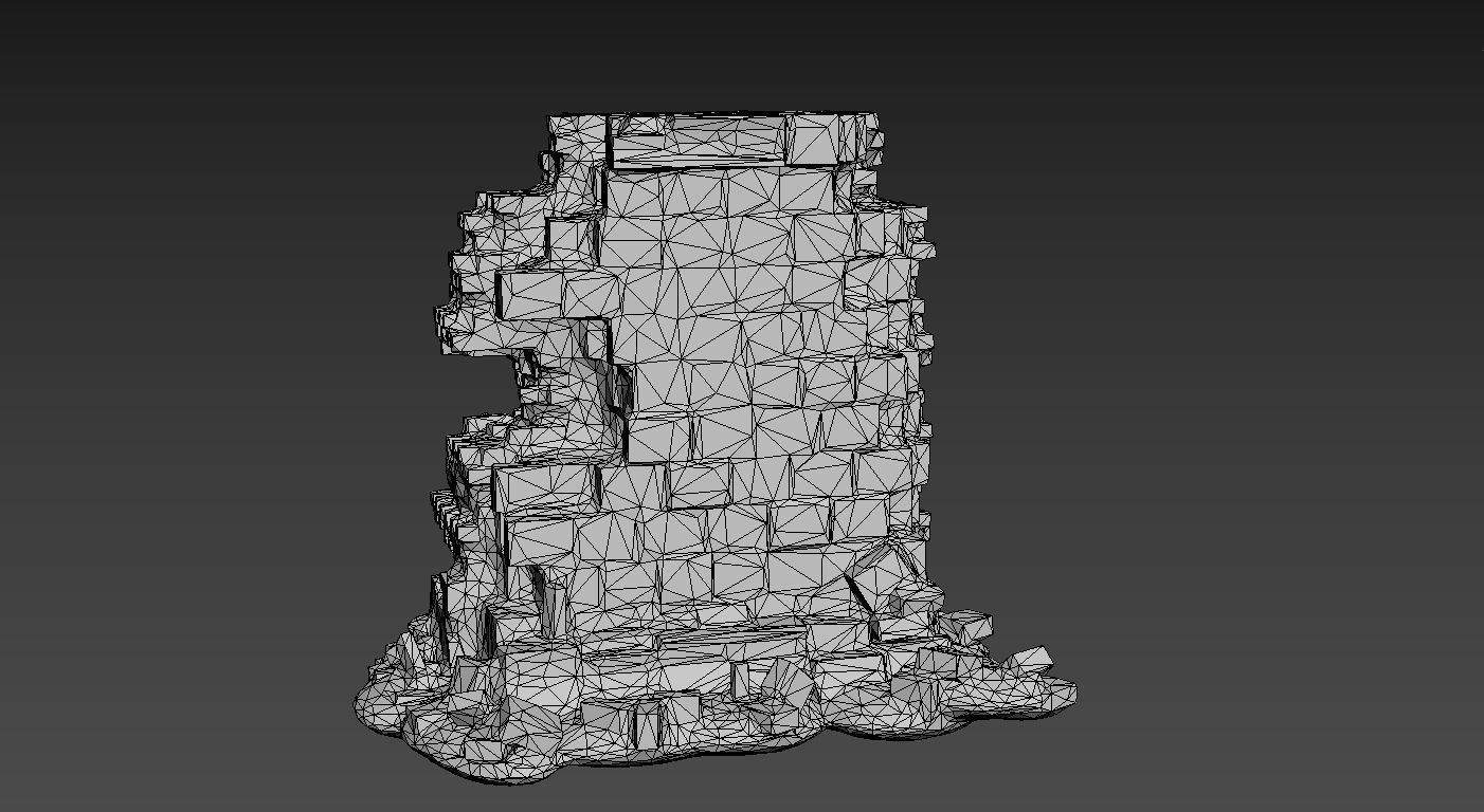 Low poly Ruin Medieval Construction 200604 B Low-poly 3D model_19