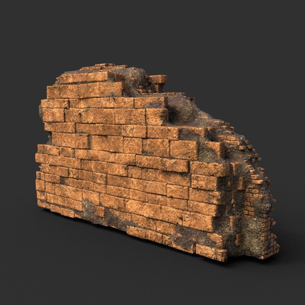 Low poly Ruin Medieval Construction 200604 B Low-poly 3D model_30