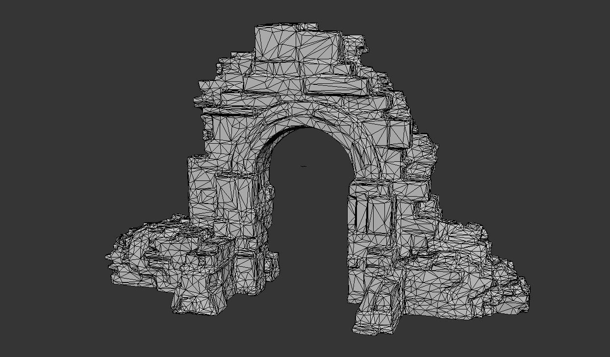 Low poly Ruin Medieval Construction 200604 B Low-poly 3D model_10