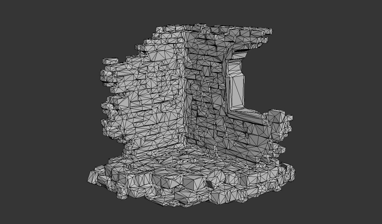 Low poly Ruin Medieval Construction 200604 B Low-poly 3D model_7