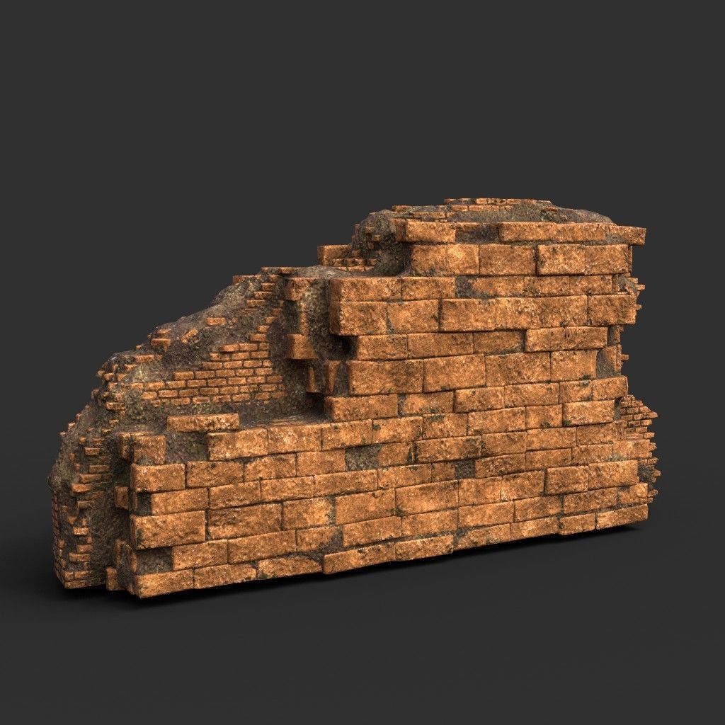 Low poly Ruin Medieval Construction 200604 B Low-poly 3D model_29