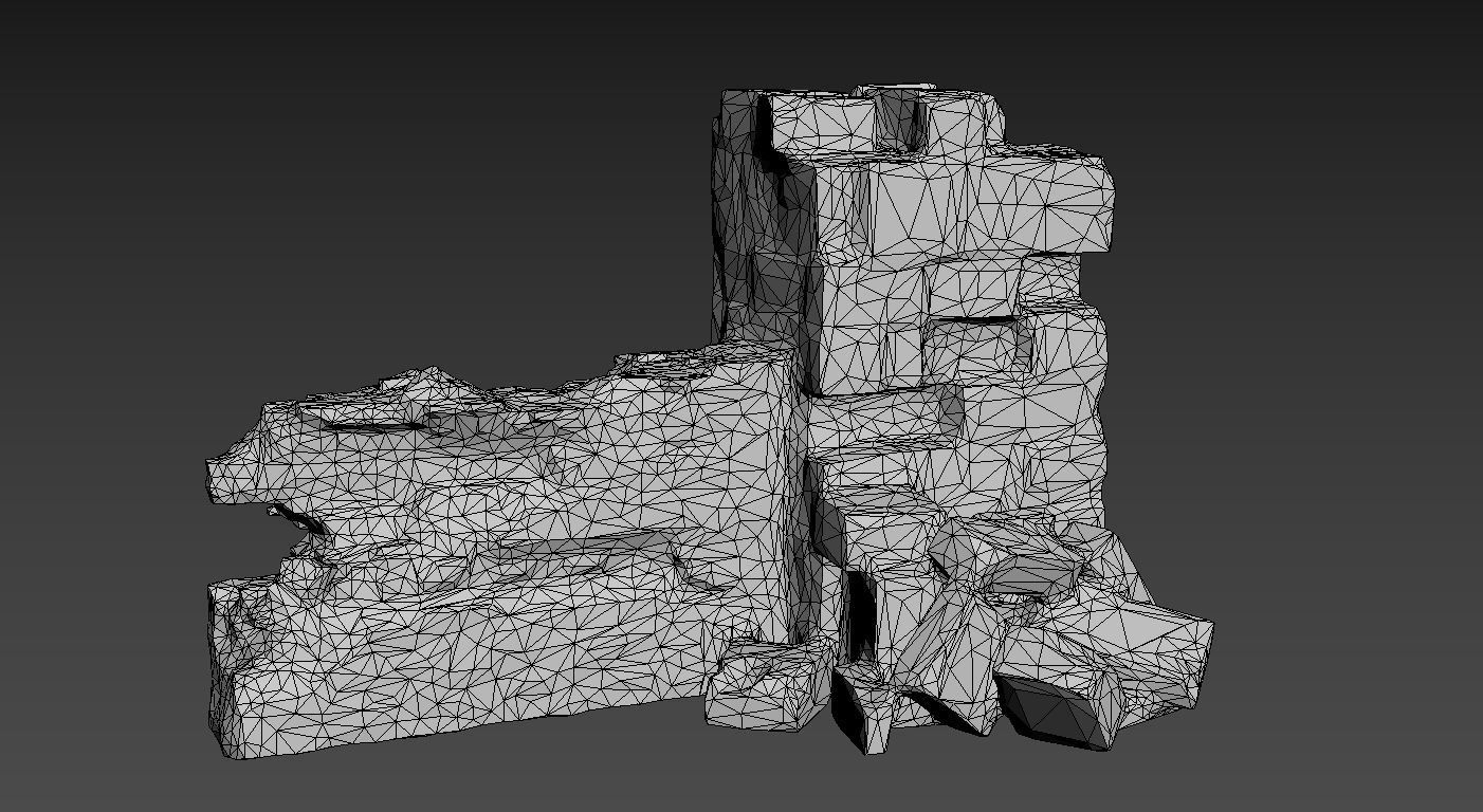 Low poly Ruin Medieval Construction 200604 B Low-poly 3D model_25