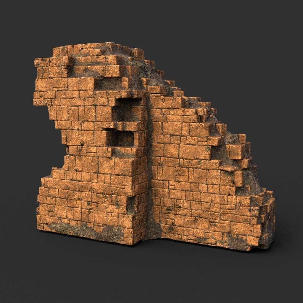 Low poly Ruin Medieval Construction 200604 B Low-poly 3D model_26