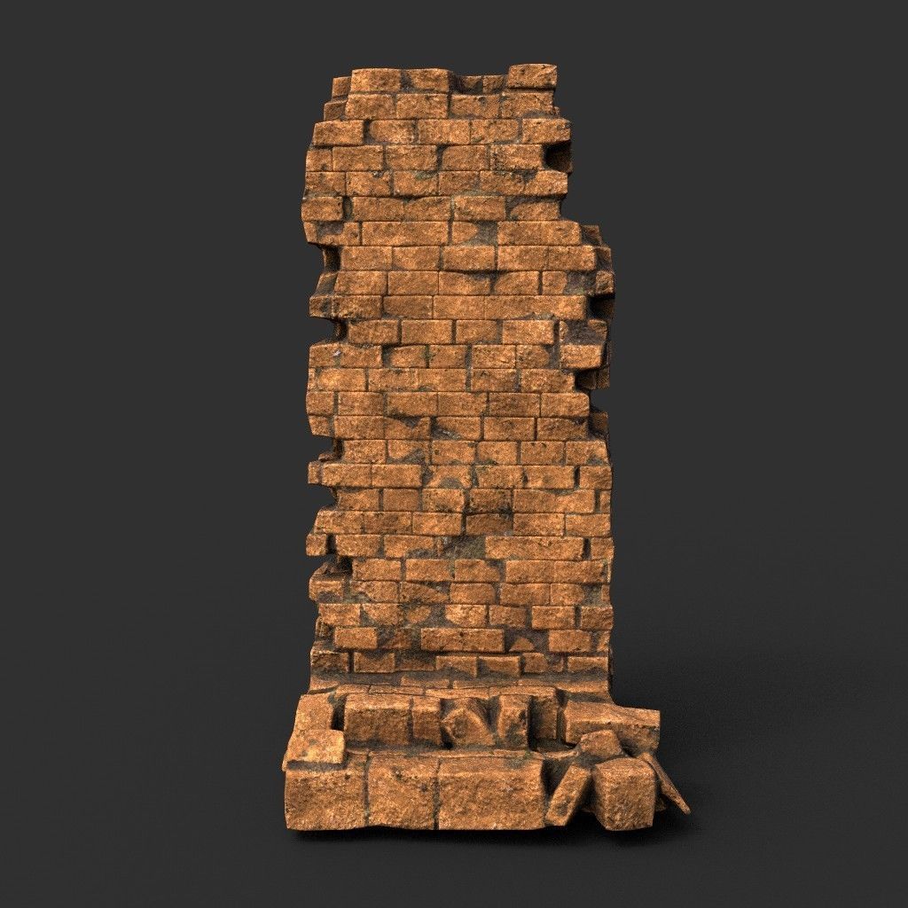 Low poly Ruin Medieval Construction 200604 B Low-poly 3D model_3