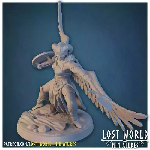 Valkyrie Miniature Supported- Pose D - 3D Printable