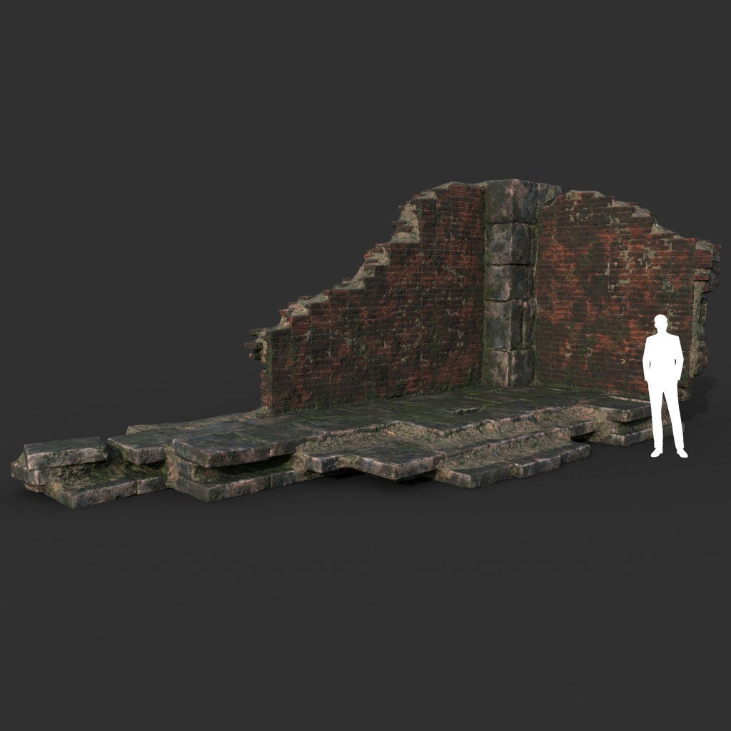 Low poly Ruin Construction Pack 200714 Low-poly 3D model_30