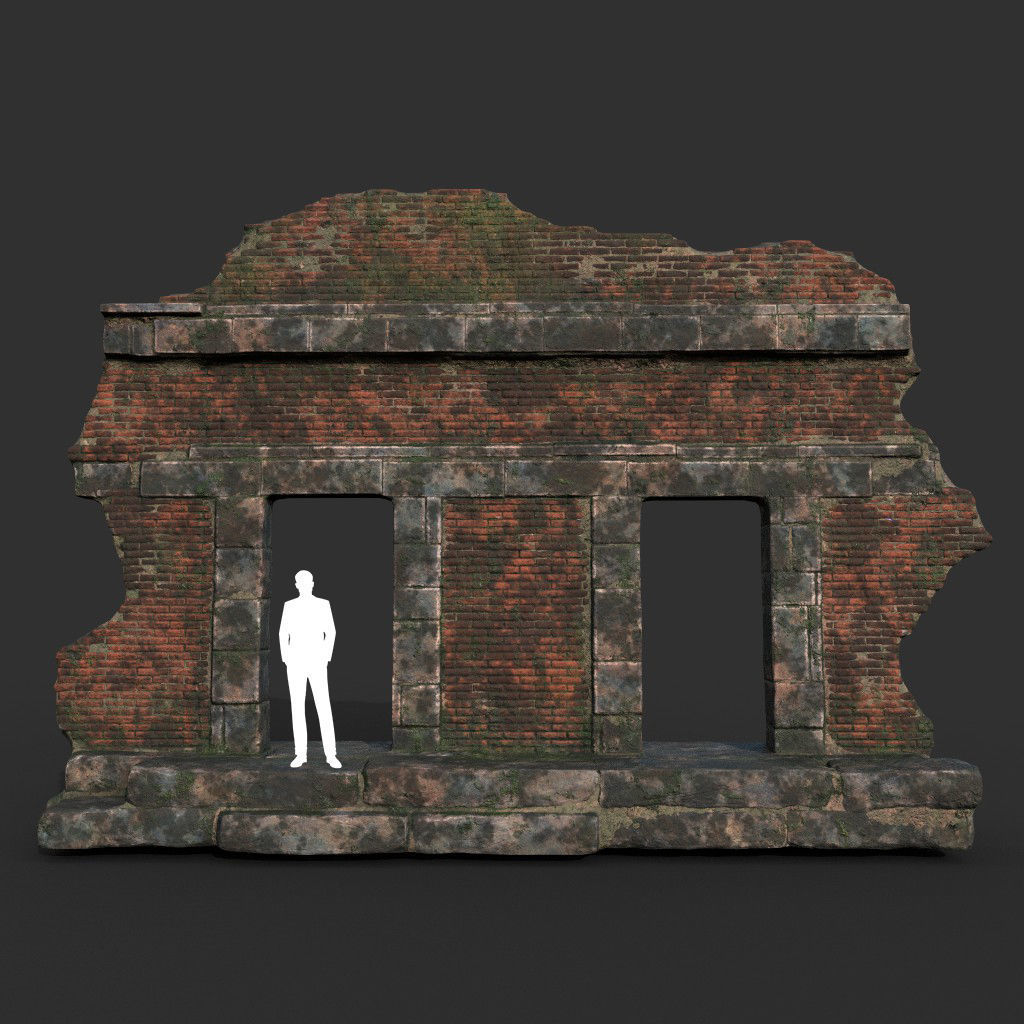 Low poly Ruin Construction Pack 200714 Low-poly 3D model_12