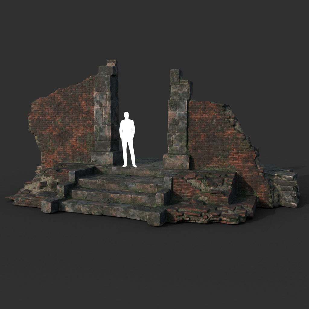 Low poly Ruin Construction Pack 200714 Low-poly 3D model_15
