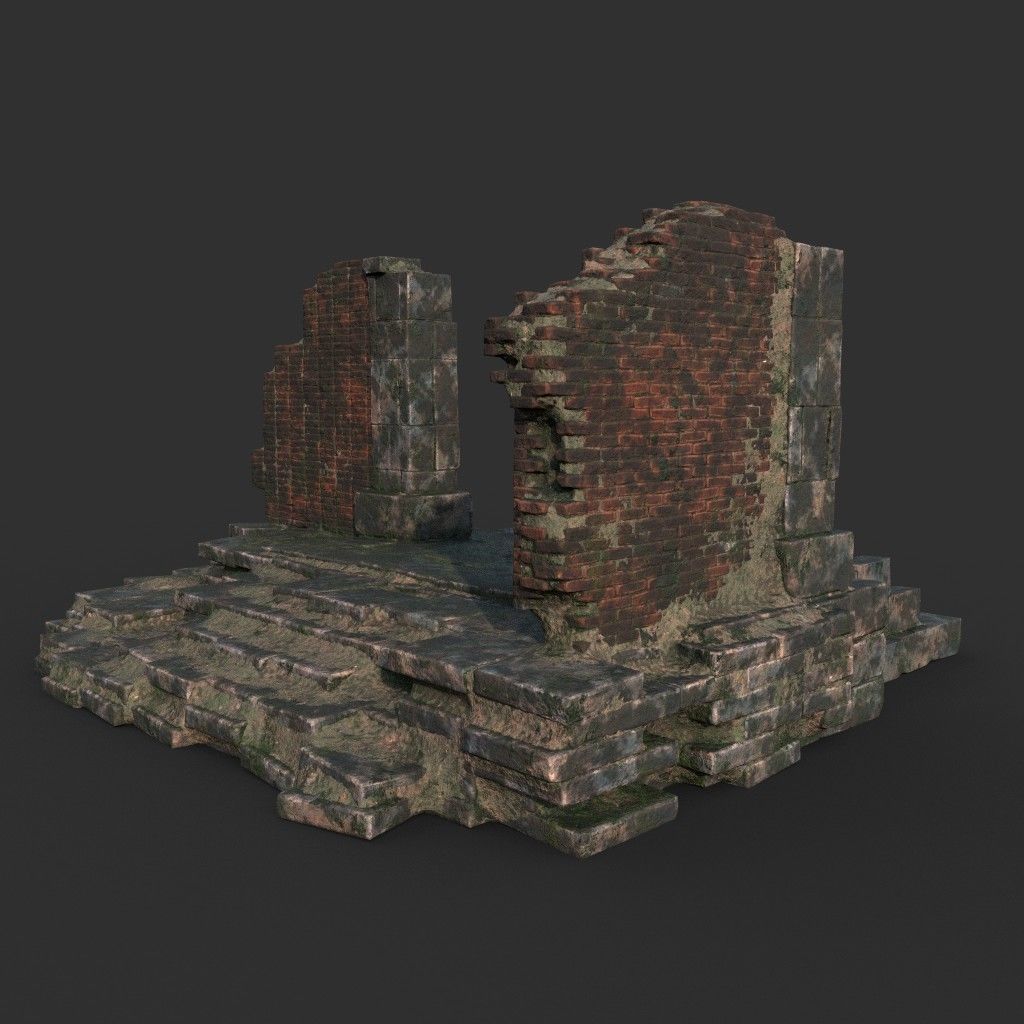 Low poly Ruin Construction Pack 200714 Low-poly 3D model_28