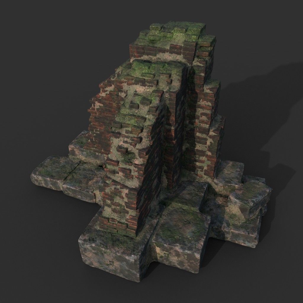Low poly Ruin Construction Pack 200714 Low-poly 3D model_7