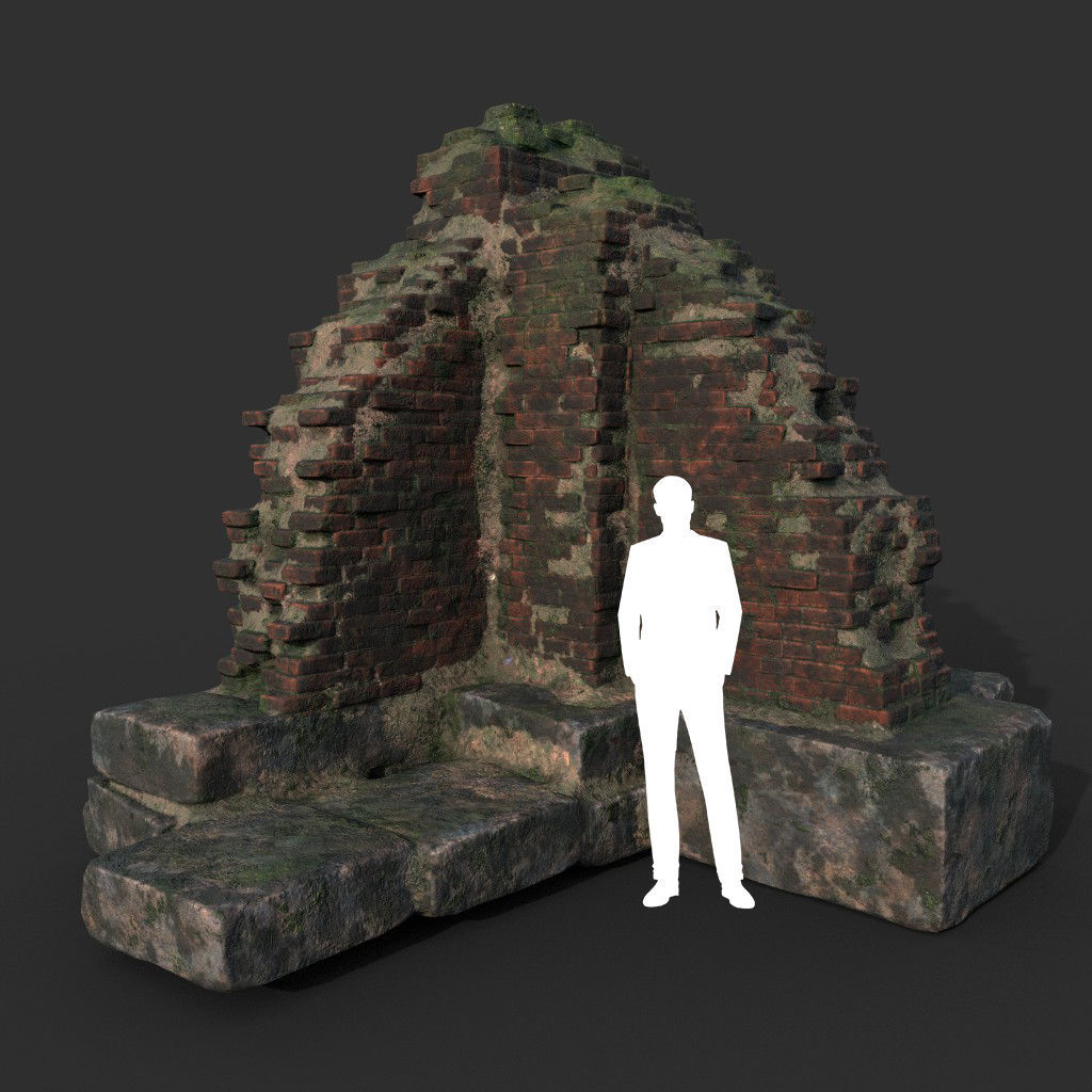 Low poly Ruin Construction Pack 200714 Low-poly 3D model_6