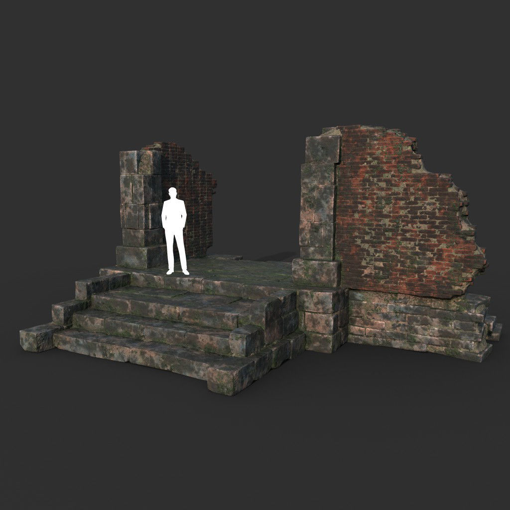 Low poly Ruin Construction Pack 200714 Low-poly 3D model_27