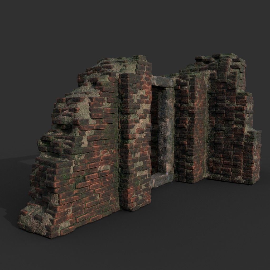 Low poly Ruin Construction Pack 200714 Low-poly 3D model_4