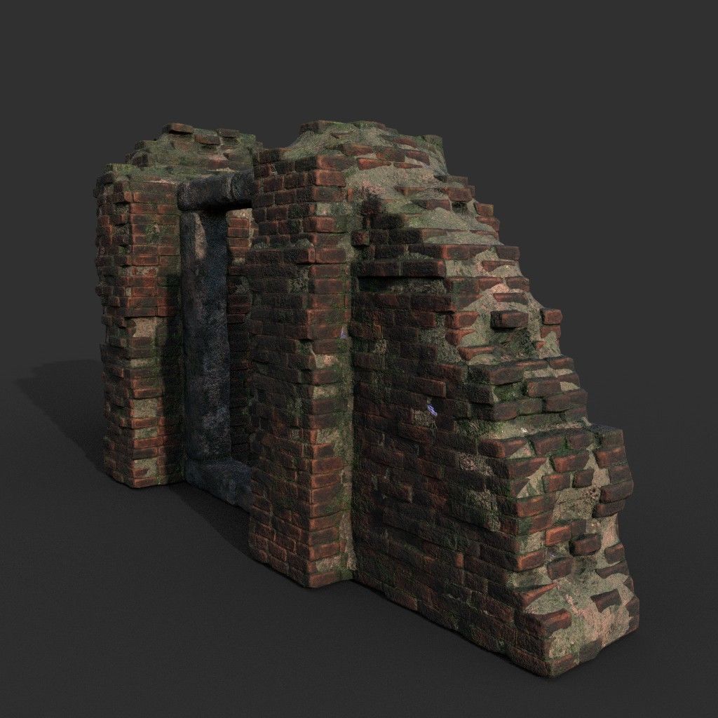 Low poly Ruin Construction Pack 200714 Low-poly 3D model_3