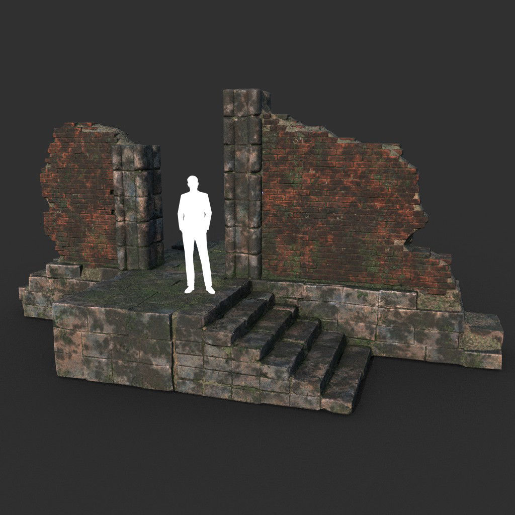 Low poly Ruin Construction Pack 200714 Low-poly 3D model_21