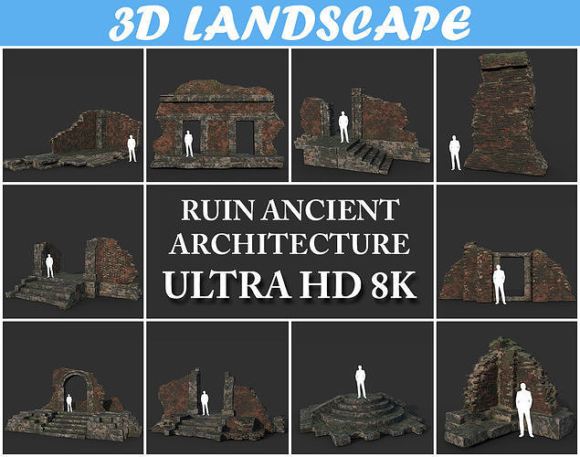 Low poly Ruin Construction Pack 200714 Low-poly 3D model