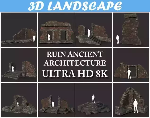 Low poly Ruin Construction Pack 200714