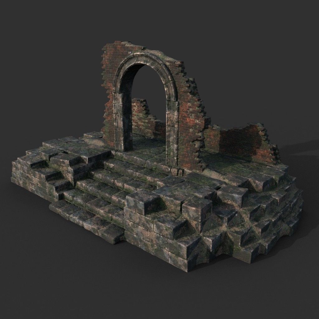 Low poly Ruin Construction Pack 200714 Low-poly 3D model_25
